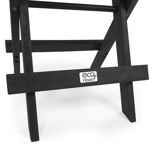 English Elm Riverstone Recycled Hdpe Folding Outdoor Bistro Table Weatherproof Patio Balcony Black B2745P409699