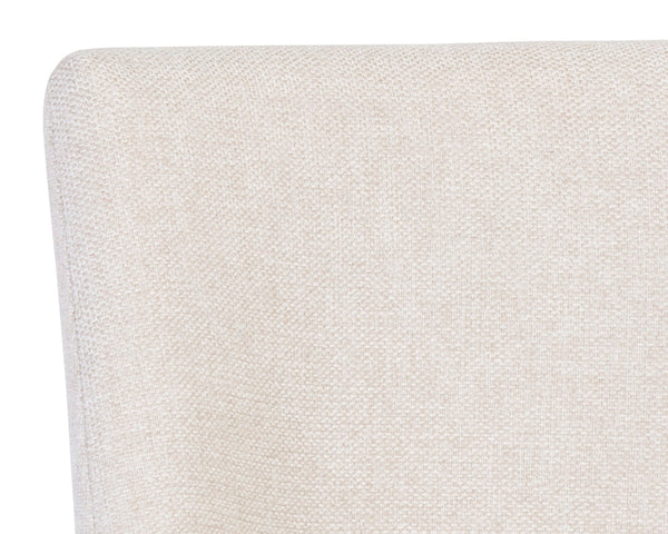 Sunpan Rayla Counter Stool - Elegant Cantilever Design with Textured Fabric and Antique Brass Frame Belfast Oatmeal