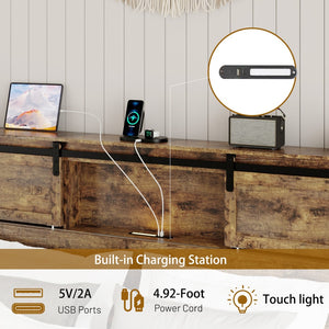 English Elm Queen Metal Platform Bed Dark Brown Storage Headboard with Usb Charging No Box Spring W636P419871