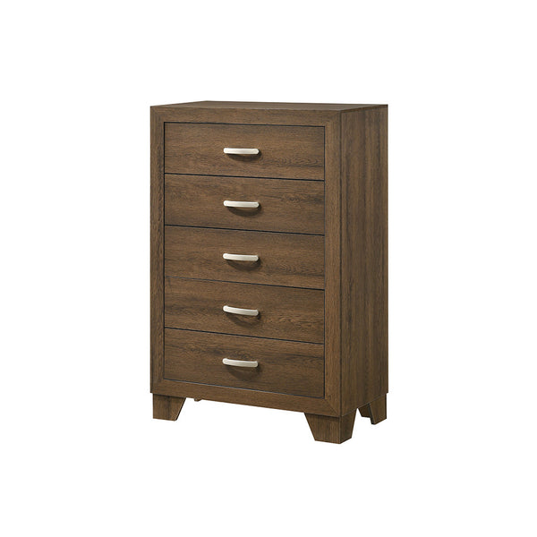 English Elm Miquell Modern Oak-Style Dresser with Six Smooth-Glide Drawers, Geometric Block Legs, Durable Finish Oak 48 L x 20 W x 32 H B2726P261894