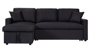 English Elm Sorrelle Linen Sleeper Sectional with Reversible Chaise and Hidden Storage Compartment B2749S00038