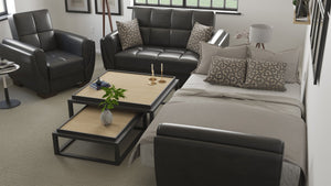 English Elm Primenest Skyhaven Convertible Armchair With Storage - Stylish Sleeper For Small Spaces, Black-Pu B030P286176-GIGA