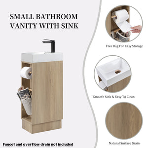 English Elm 16 16 inch bathroom vanity sink combo for small spaces with stone sink, soft-close doors, storage pockets Natural Ash 19.3 L x 13 W x 30.7 H W3520P327621