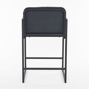 English Elm Set Of 2 Stylish Dark Gray Upholstered Counter Height Bar Stools With Armrests For Modern Dining W1901P225274-GIGA