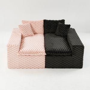 English Elm Luxury Color-Block Turtle Velvet Multifunctional Sofa - Cozy, Stylish Living Room Furniture For Any Space W3371S00051