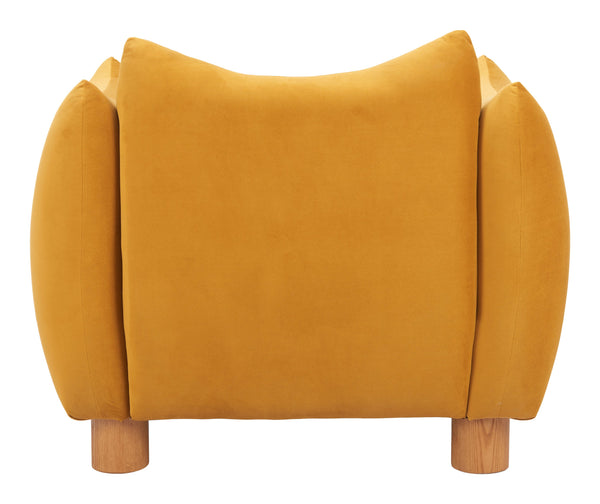 Zuo Modern Meia Accent Chair Mustard - Stylish Modern Design, High-quality Polyester, Perfect For Any Space! Yellow 100% Polyester,Plywood,Ash Wood 110476-zuo-modern