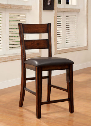 English Elm Dark Transitional Counter Height Chairs Set of 2 in Dark Cherry with Padded Leatherette Seats, Sturdy Design B011P237465