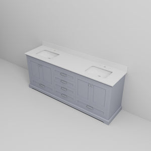 English Elm Dark Grey Double Bath Vanity 80 in W x 22 in D with Cultured Marble Top, Solid Wood, Soft-Close Storage B2731P258404