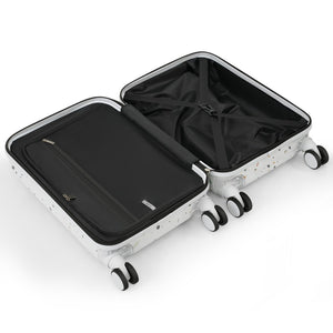 English Elm Luggage Hard Shell 3 Piece Set with Usb Port Spinner Wheels and Front Access Panel Ivory N726P197969W