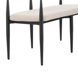 English Elm Metal Boucle Settee Loveseat with Sculptural Toothpick Legs for Modern Living Spaces Beige,Black+Gold N771P247148A