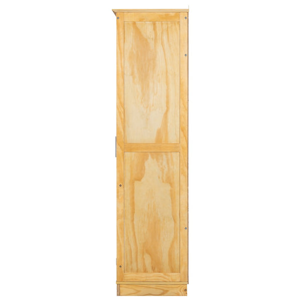 English Elm Topmax Solid Pine Pantry Cabinet with Glass Doors Four Drawers Farmhouse Storage Natural SP000086AAA