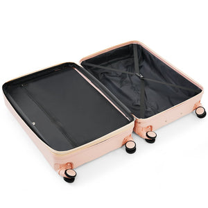 English Elm Luggage 3 Piece Abs Hard Shell Set with Usb Port Cup Holder and Spinner Wheels Pink N726P170956P