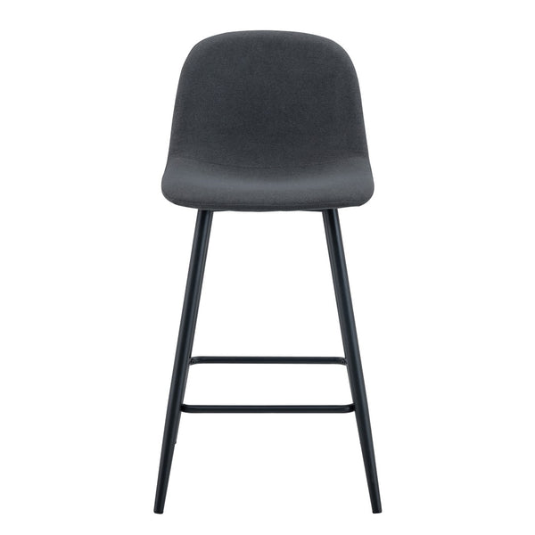 English Elm Modern Quilted Pu Leather Barstools Set of Two with Black Metal Legs for Kitchen Islands W1151P242028