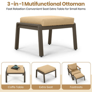 English Elm 6-piece Outdoor Conversation Set with Acacia Wood Accents and Steel Frame Patio Seating Brown N704G201256D