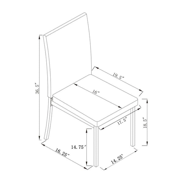 English Elm Set Of 2 Sleek Black Leatherette Side Chairs – Mid-Century Modern Elegance For Any Space B016P223059-GIGA