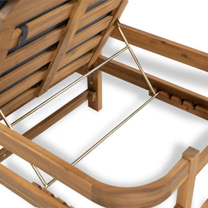 English Elm Christopher Knight Home® - Outdoor acacia chaise lounge with adjustable recline, durable hardwood frame and water‑resistant cushion comfort Dark Gray,Light Teak 52.25 L x 28.5 W x 8.75 H N776P266158D