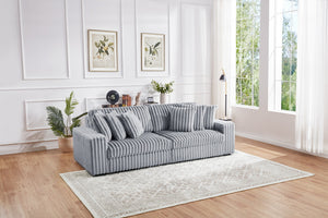 English Elm M086 Power Sectional Sleeper Loveseat with Chaise USB Ports Storage High-Density Foam Comfort LIGHT GREY W1805S00116