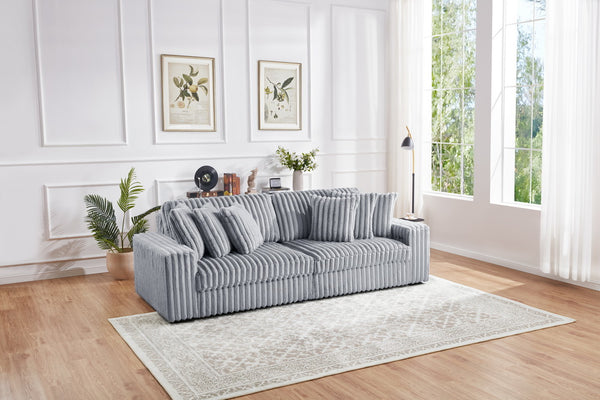 English Elm M086 Power Sectional Sleeper Loveseat with Chaise USB Ports Storage High-Density Foam Comfort LIGHT GREY W1805S00116