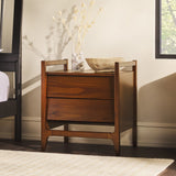 English Elm Walker Edison - Scandi Angle Face Solid Wood Nightstand – Walnut