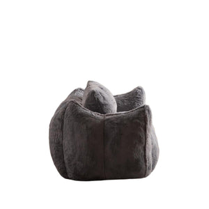 English Elm Giant Ultra Soft Fluffy Loveseat Bean Bag Sofa for Adults, Oversized Shredded Foam Couch with Pillows Grey W3723P353893