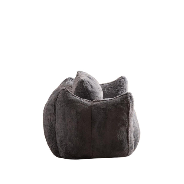 English Elm Giant Ultra Soft Fluffy Loveseat Bean Bag Sofa for Adults, Oversized Shredded Foam Couch with Pillows Grey W3723P353893