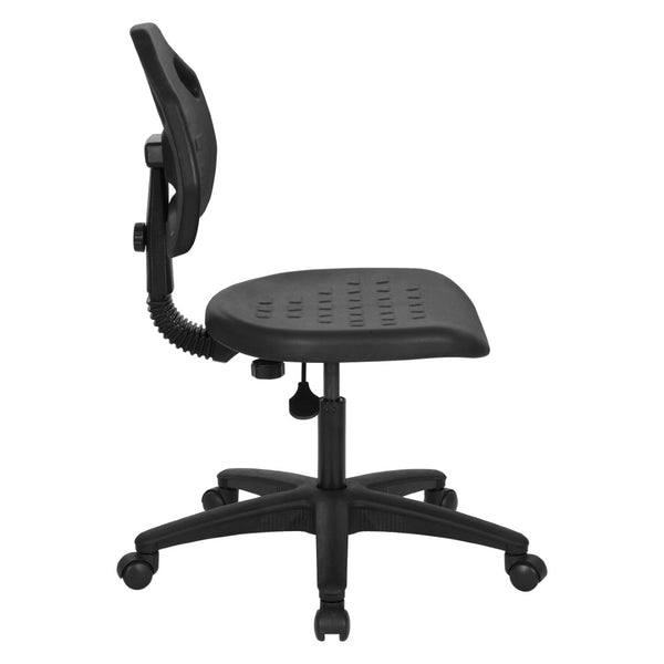 OSP Home Furnishings Armless Task Chair with Lumbar Support Urethane Seat for Modern Office Workstations KH81313