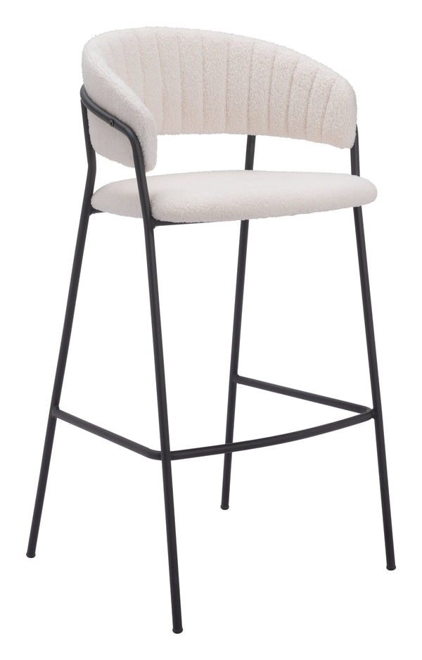 Josephine Barstool - Set of 2 Cream 109673 Zuo Modern