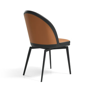 English Elm Abel Swivel Faux Leather Dining Chair Set Contoured Back Industrial Modern Style B2736P464804