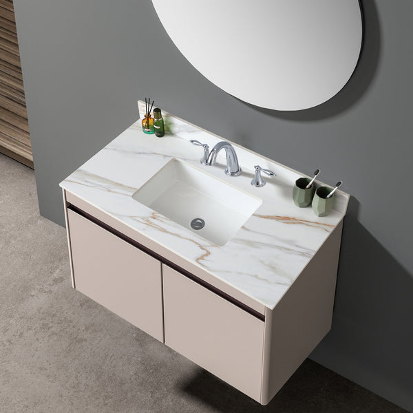 English Elm 43 Inch Marble Vanity Top - Elegant Carrara White Sink With 4" Backsplash & Durable Design For Bathrooms W2699P192444