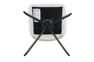 English Elm Dining Chairs Set Of 2 - Elegant Swivel Design With Scratch-Resistant Leather & Metal Frame, White W3493P347179