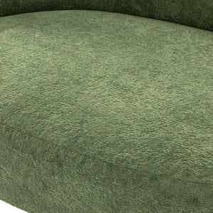English Elm Jennifer Taylor Home - Shep 36" Curved Dog Sofa Bed Medium Moss Green Fleeced Teddy — Plush Scandinavian Benchmade Lounge, Durable Support B2719P320242