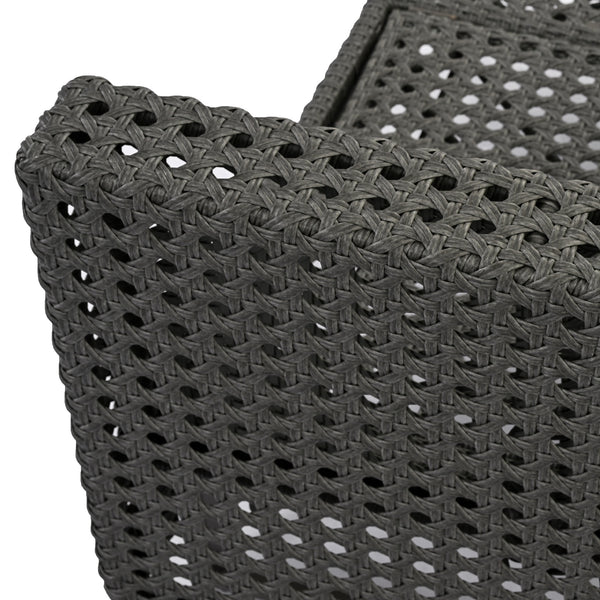 English Elm K&K 6-Pers Diamond Weave Patio Sectional Set with Thick Cushions, Extendable Ice Coffee Table, UV-Resistant Wicker Grey+Brown+Yellow N707S000013G