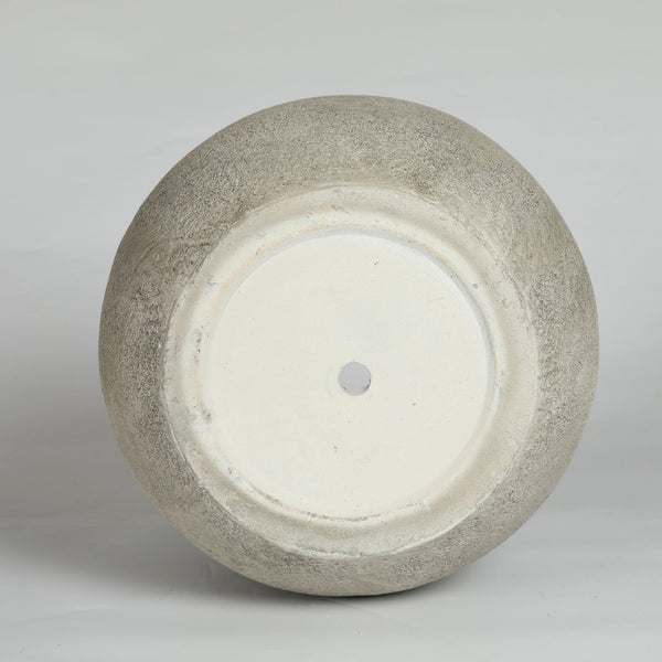 English Elm Round Concrete Style Planter Duo Handcrafted Magnesium Oxide Pots for Patio Garden W347P449373
