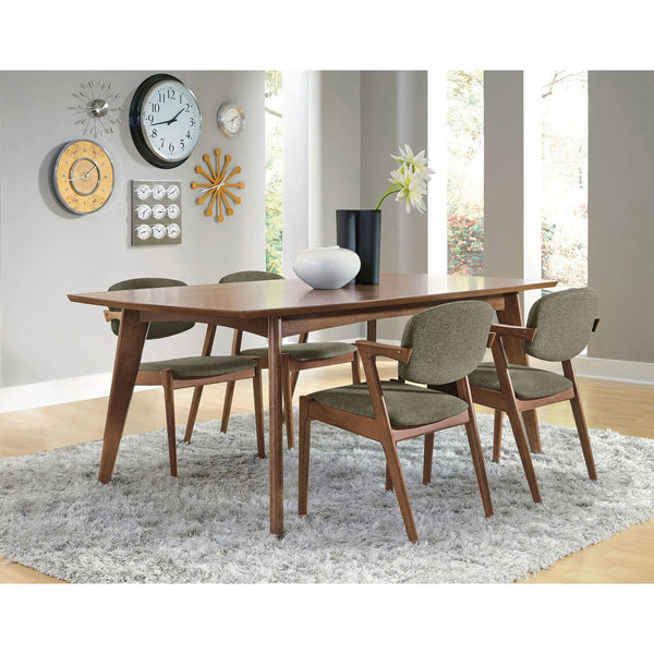 English Elm Marcella Mid-Century Dark Walnut 5-Pc Dining Set with Plush Upholstered Brown Chairs, Sleek Legs B062S00884