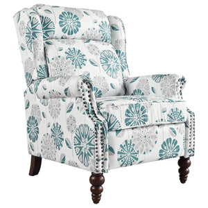 English Elm Christopher Knight Home® - 29.75" Push Back Recliner Chair with Wingback Design, Gourd Wooden Legs, Polyester Upholstery, Cozy Comfort White N763P201072Z