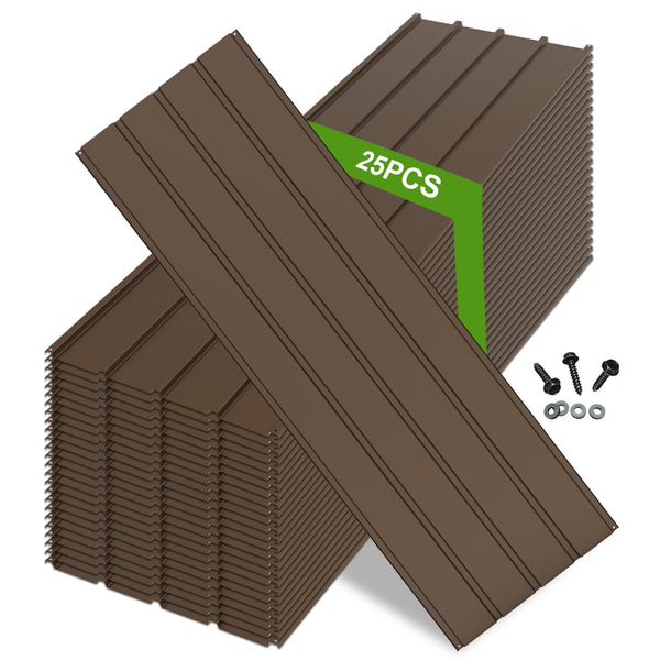 English Elm 25 Pcs Metal Roofing Panels - Durable Galvanized Panels For Patios, Sheds, Gazebos & More! W1859P387332