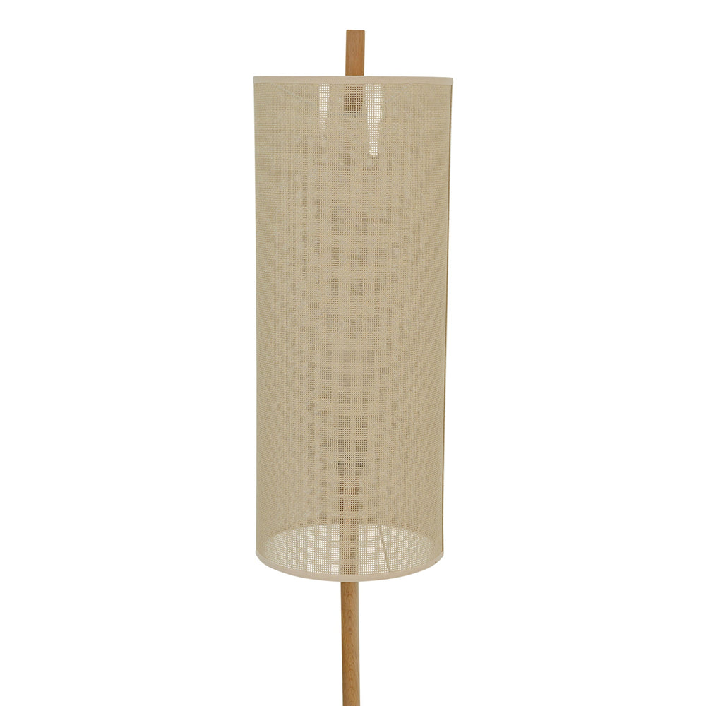 English Elm Ashcroft Furniture - Height Floor Lamp Vialux Oak & Natural Drum Shade — Slim Modern Standing Light for Reading Corners, Bedside, Study (Plug-In) B183P315131