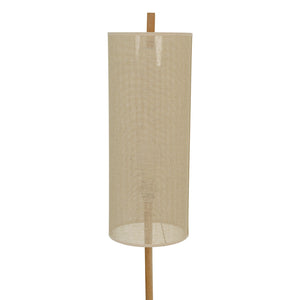 English Elm Ashcroft Furniture - Height Floor Lamp Vialux Oak & Natural Drum Shade — Slim Modern Standing Light for Reading Corners, Bedside, Study (Plug-In) B183P315131