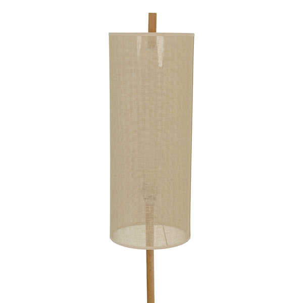 English Elm Ashcroft Furniture - Height Floor Lamp Vialux Oak & Natural Drum Shade — Slim Modern Standing Light for Reading Corners, Bedside, Study (Plug-In) B183P315131