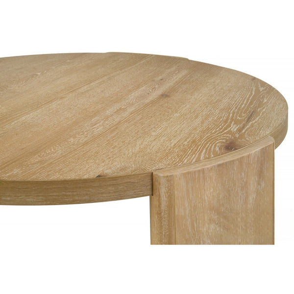 English Elm 21 Inch Kepler Driftwood Finish Round Wood End Table with Sculptural Top & Thick Curved Legs, Modern Rustic Decor B011P366049