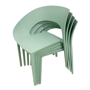 English Elm Haze Haze Green Polypropylene Chair Set of 4 — Weatherproof, Ergonomic, Stackable, Assembly-Free, 330lb Capacity W3450P322880