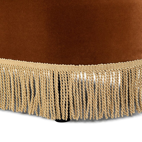 English Elm Melinda Velvet Storage Bench with Button Tufting and Bullion Fringe Bedroom Accent B2719P479032