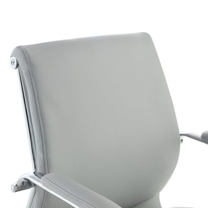 OSP Home Furnishings Mid Back Ergonomic Office Chair with Antimicrobial Fabric Chrome Arms and Lumbar Support Steel 920351C-R112