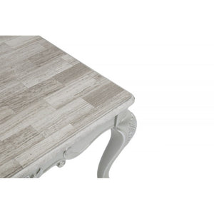 English Elm Traditional Faux Marble End Table with Hand Carved Cabriole Legs for Formal Living Rooms B011P457608