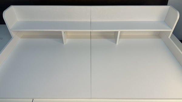 English Elm Washer 54" MDF Laundry Countertop with Raised Edge and Non-Slip Pads, Double-Layer Organizer White W2641P279969