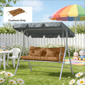 English Elm Outdoor Tufted Bench Cushion Set with Polyester Fill for Patio Porch Comfort Tan T3971P442941