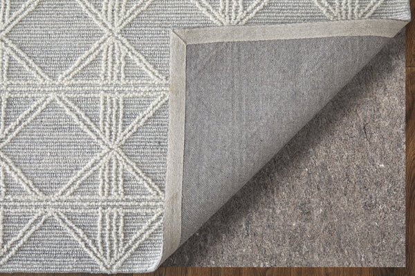 Feizy Rugs Corwin Hand-tufted Wool Geometric Rug By Thom Filicia - Elegant High-low Pile For Modern Spaces Gray,Ivory Wool T30t8013slv000h50