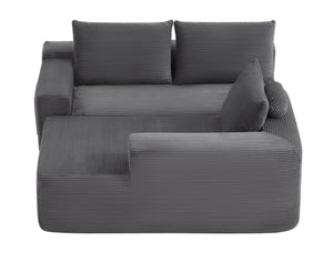 English Elm 105.7"cloud U-shaped Sectional Plush Corduroy Sofa Deep Seat Lounge for Living Room W3975S00023