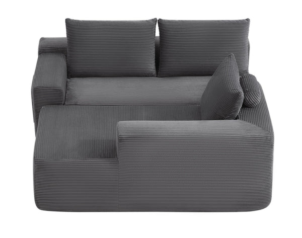 English Elm 105.7"cloud U-shaped Sectional Plush Corduroy Sofa Deep Seat Lounge for Living Room W3975S00023