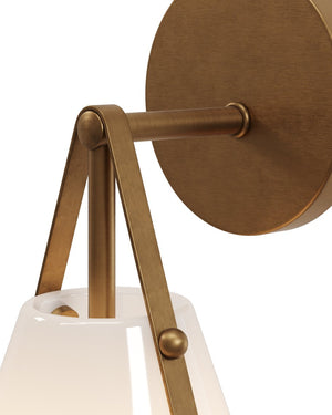 Currey & Company Bronwen Equestrian-inspired Brass Bath Wall Sconce With Dimmable Soft Glow And Modern Farmhouse Charm Gold Glass ,Metal 5800-0072-currey-company